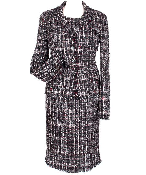 chanel red check jacket and skirt from the polititian astrid